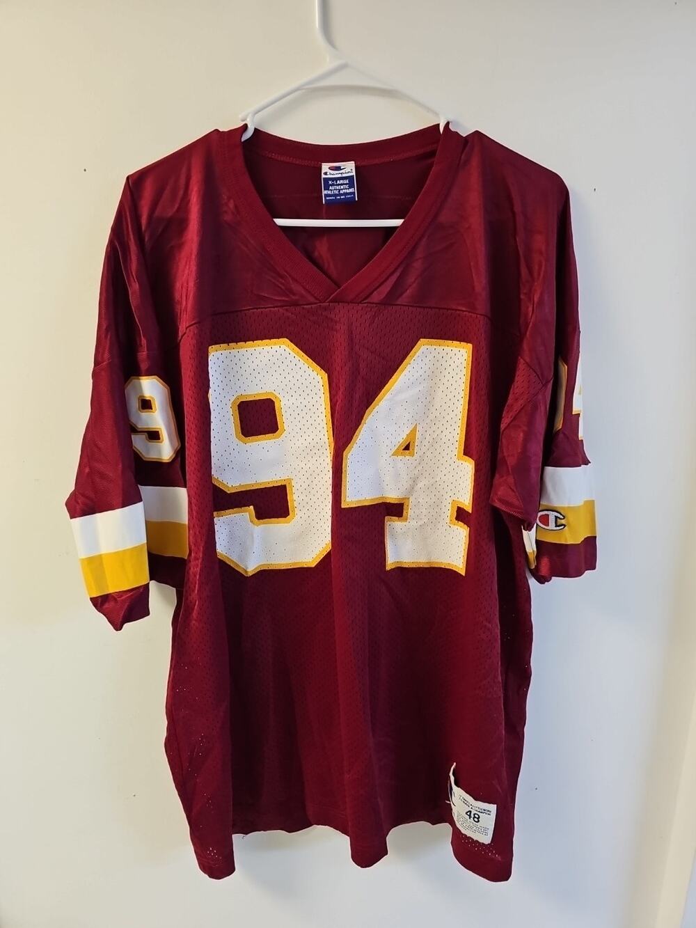 Vintage Champion Dana Stubblefield #94 Washington Redskins Jersey Size 48 XL